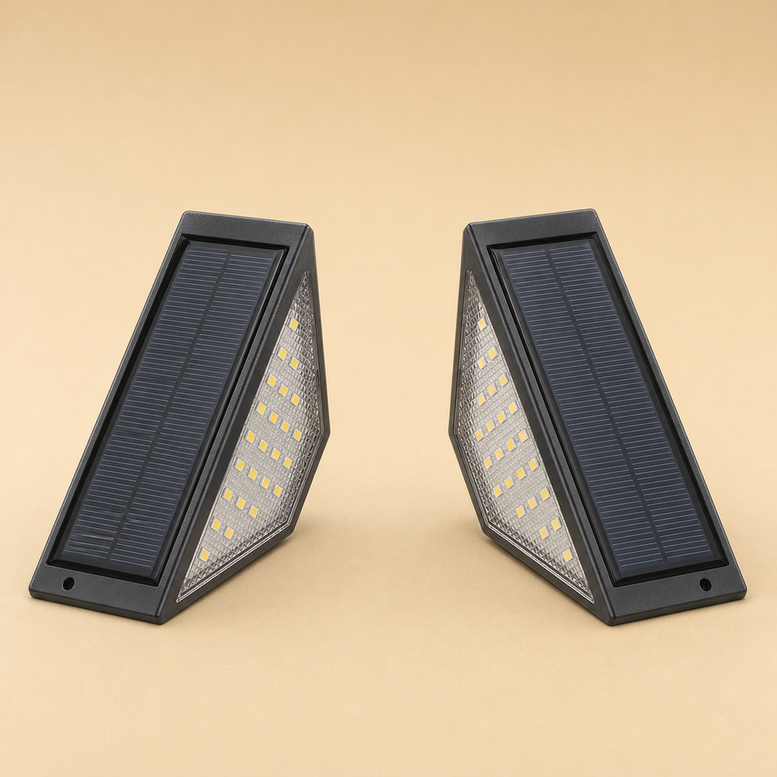 Éclairage Solaire d'Escalier – 2 pièces – Lampe de Marche LED Blanc Chaud IP65