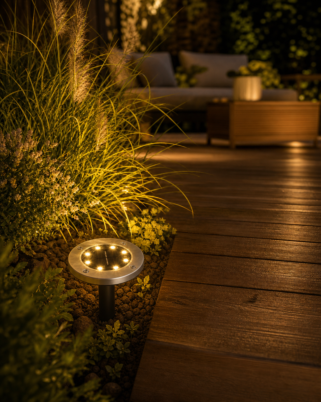 Spot Solaire de Sol Encastrable 8 LED – 4 pièces – Éclairage d'Allée & Jardin