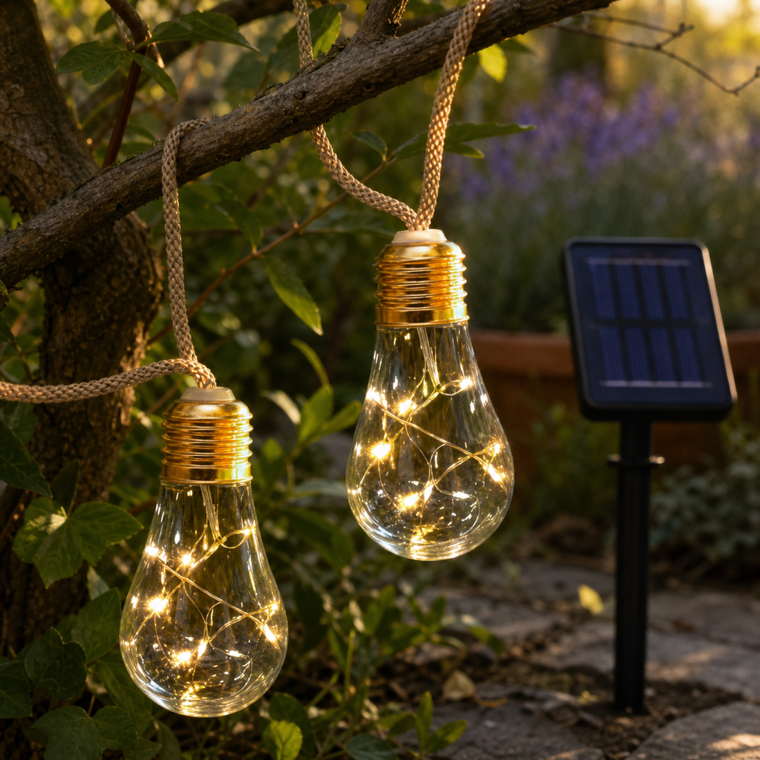 Guirlande Solaire Extérieure – Ampoules Edison LED (8 modes)