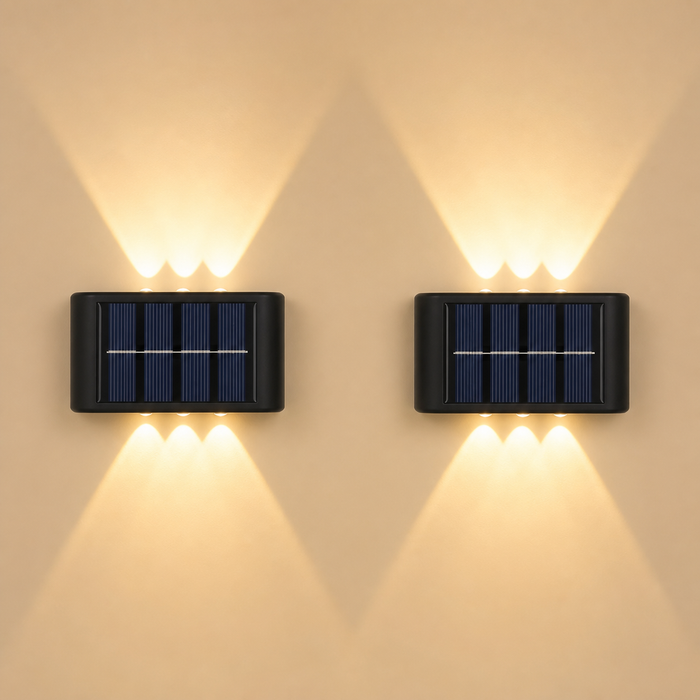 Applique murale solaire - Lumière chaude haut/bas (allumage auto)