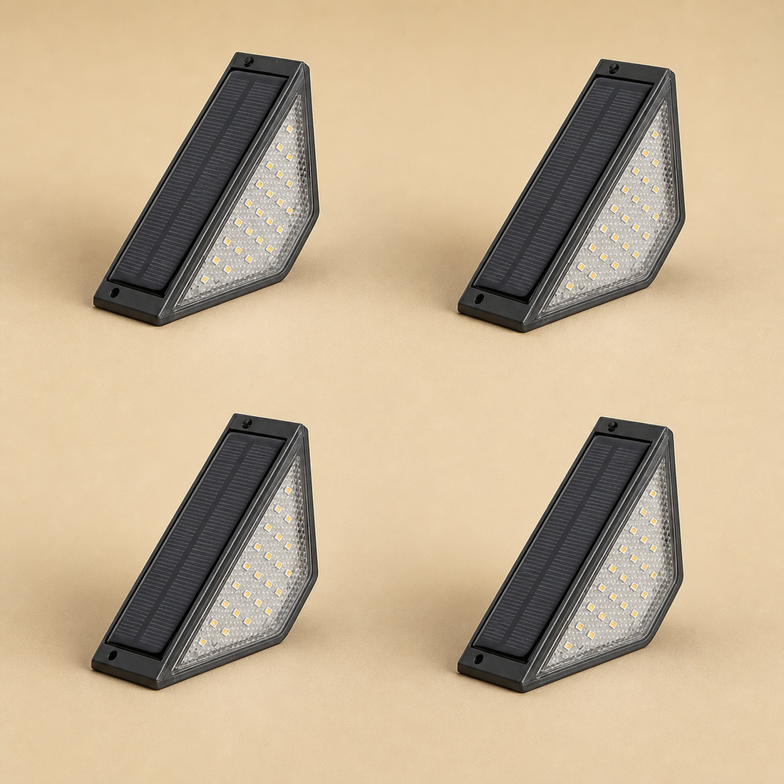 Éclairage Solaire d'Escalier – 2 pièces – Lampe de Marche LED Blanc Chaud IP65