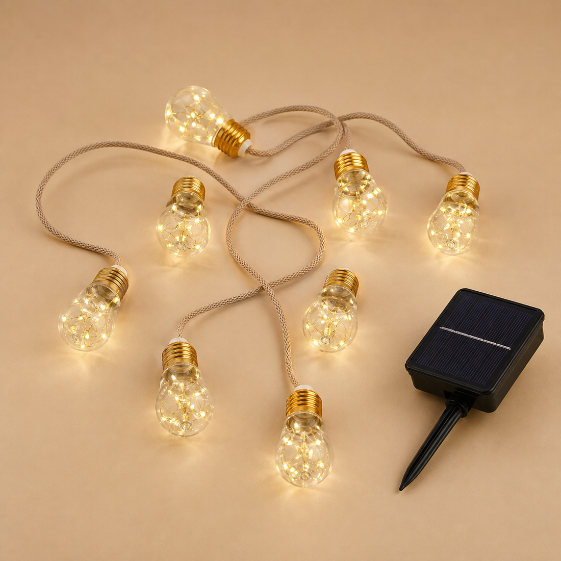Guirlande Solaire Extérieure – Ampoules Edison LED (8 modes)