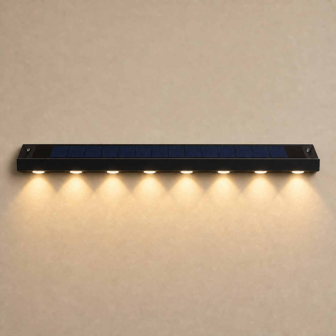 Applique solaire linéaire 8 LED - Mur, enseigne & numéro de porte