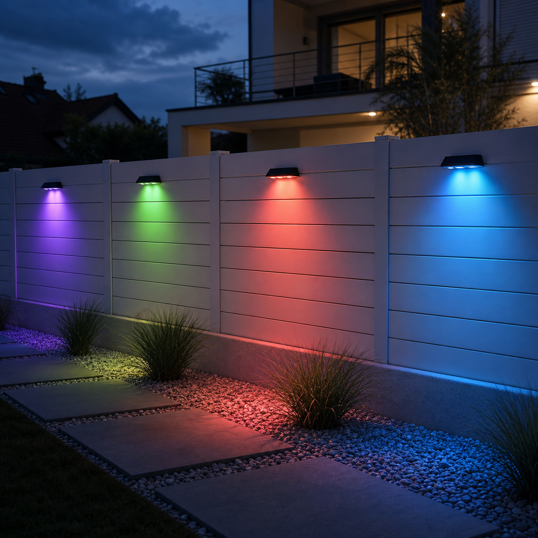 Applique solaire RGB multicolore - 1 pièce - Clôture & jardin
