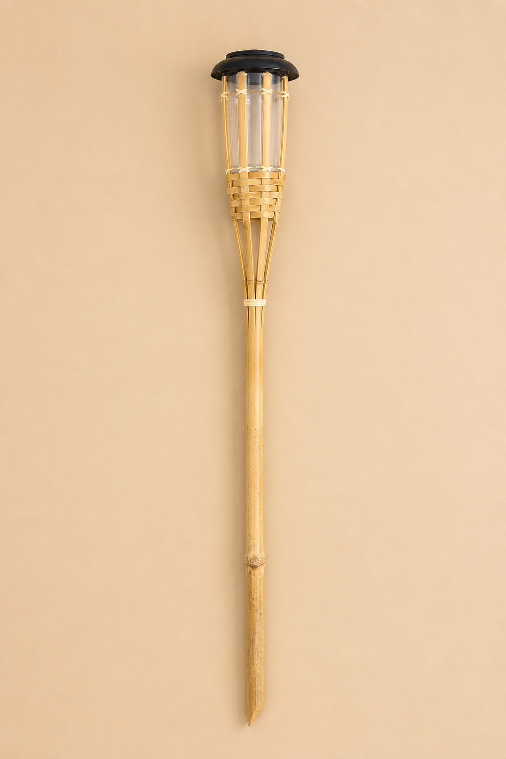 Torche Solaire Bambou – 1 pièce – Effet Flamme Dansante – Éclairage de Jardin & Allée