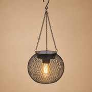 Lanterne Solaire Suspendue – Cage Métal Vintage Ampoule Edison