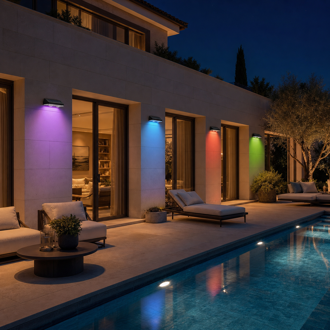Applique solaire RGB multicolore - 1 pièce - Clôture & jardin