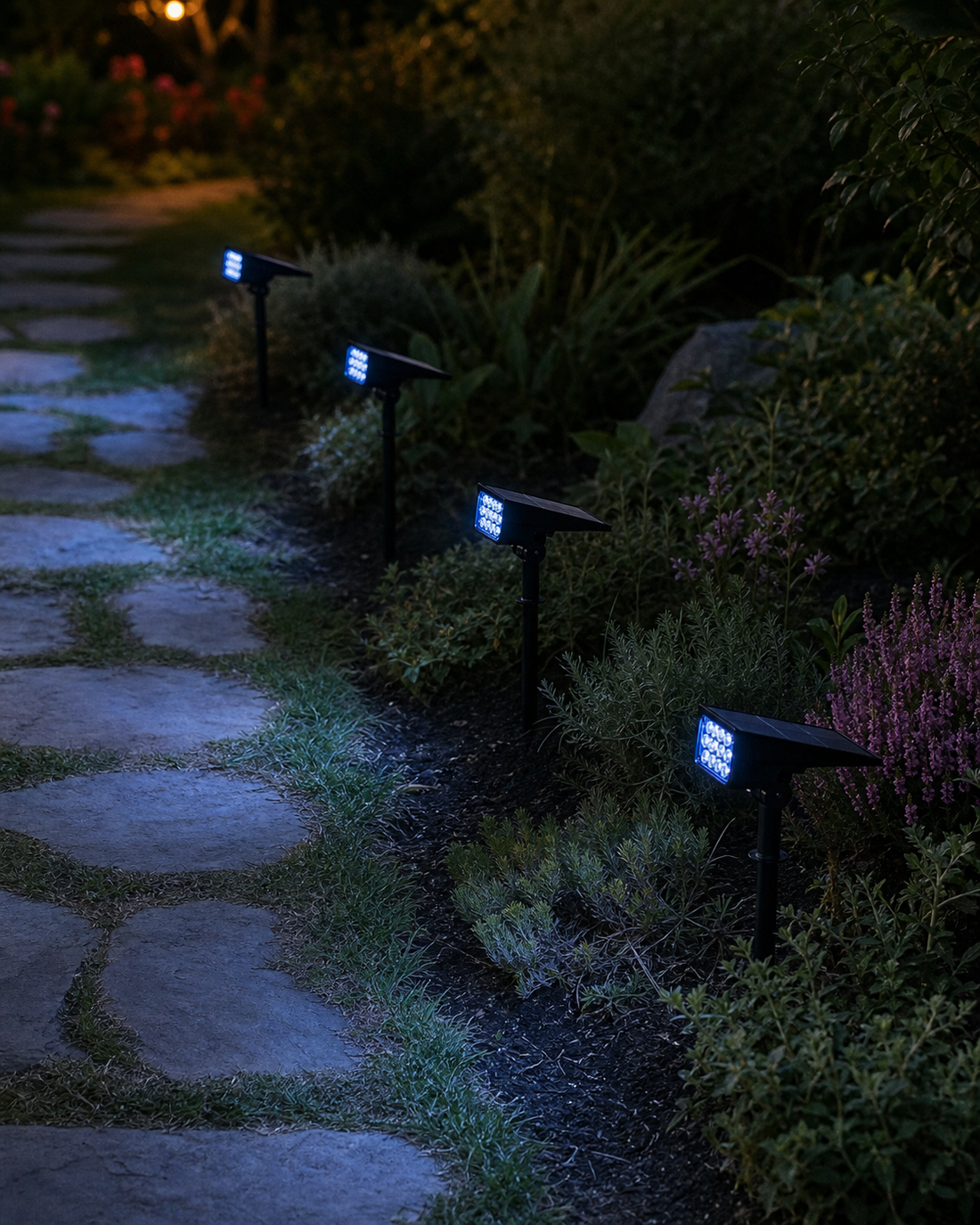 Spot Solaire RGB – 1 pièce – Projecteur de Jardin Couleur (mural ou piquet)