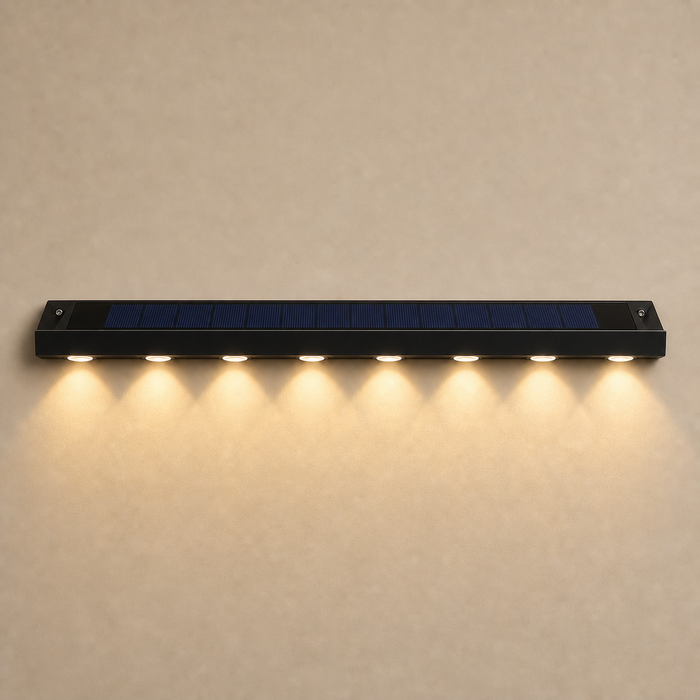 Applique solaire linéaire 8 LED - Mur, enseigne & numéro de porte